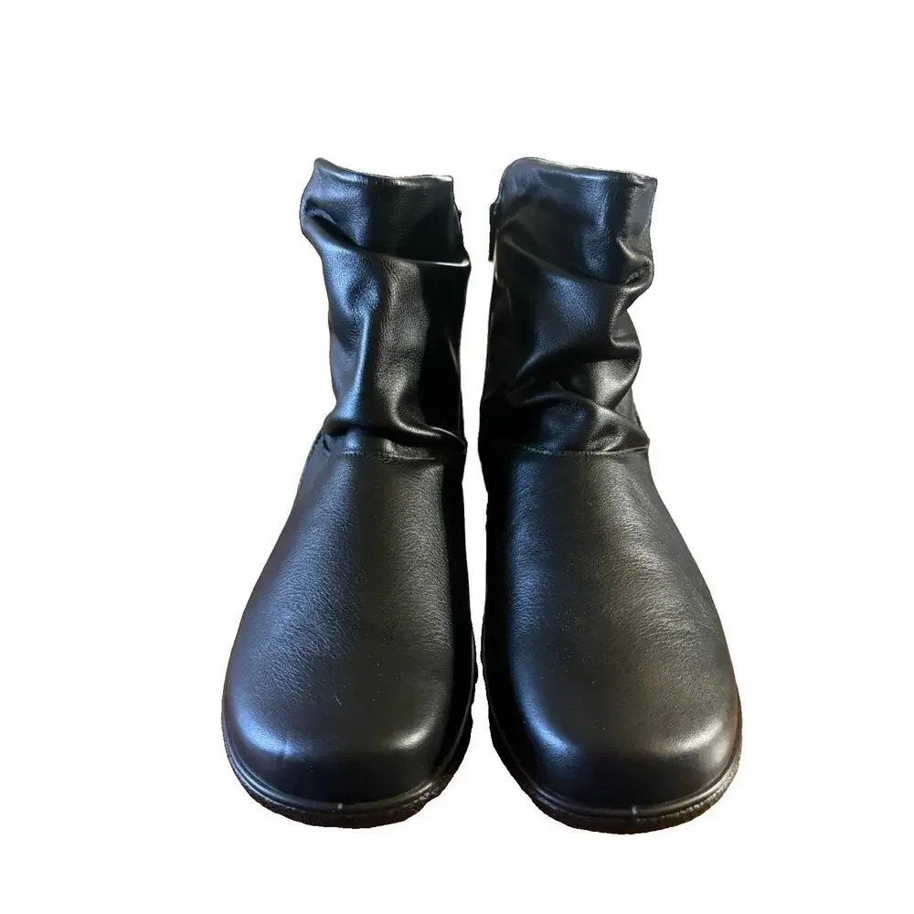 Hotter Whisper Black Leather Ankle Boots Women’s US 9.5 UK 7.5 Made England